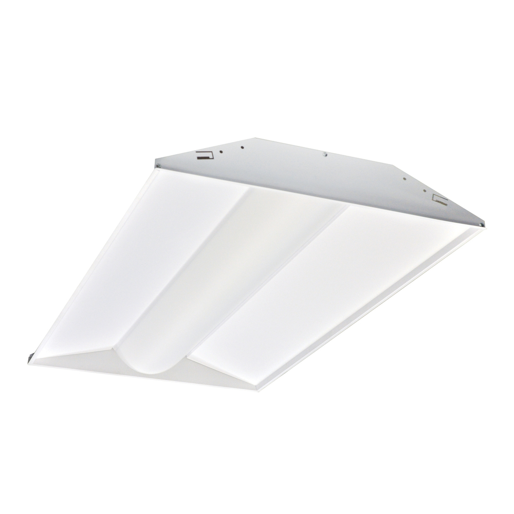 2x4 LED Center Basket Troffer, 44W, 5000K, White, w/ EM Battery