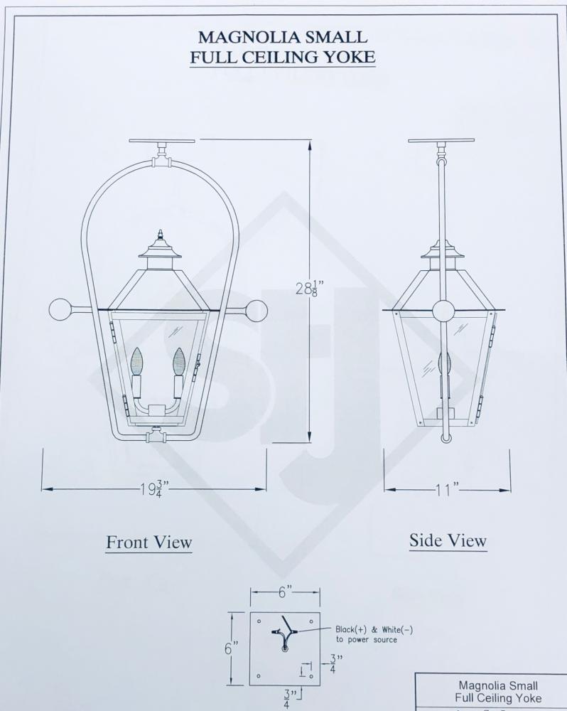 Magnolia Small Electric Lantern w/ Full Ceiling Yoke