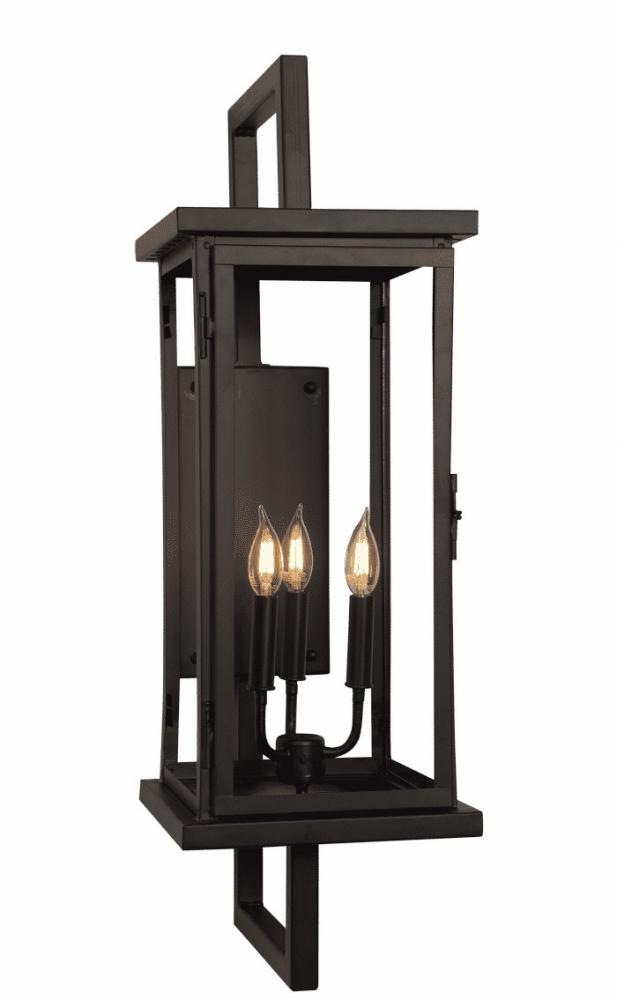 Trinity Copper Electric or Gas Lantern - Medium by St. James in Powder Coat Black