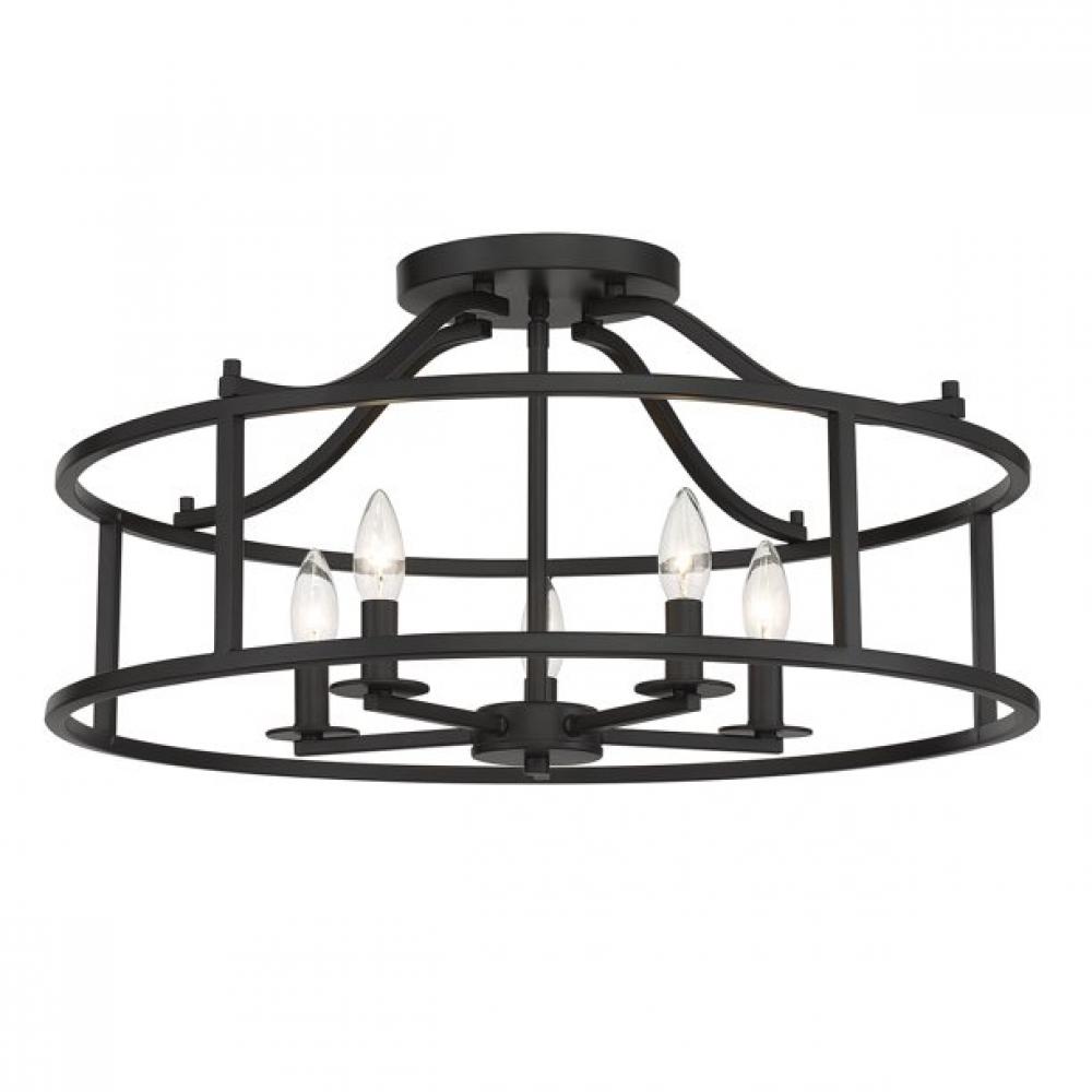 Stockton 5-Light Ceiling Light in Matte Black