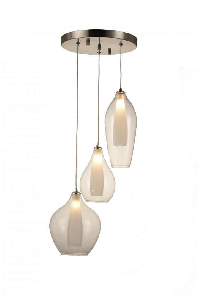 LEd Clear Glass Cascade Pendant Ceilng 