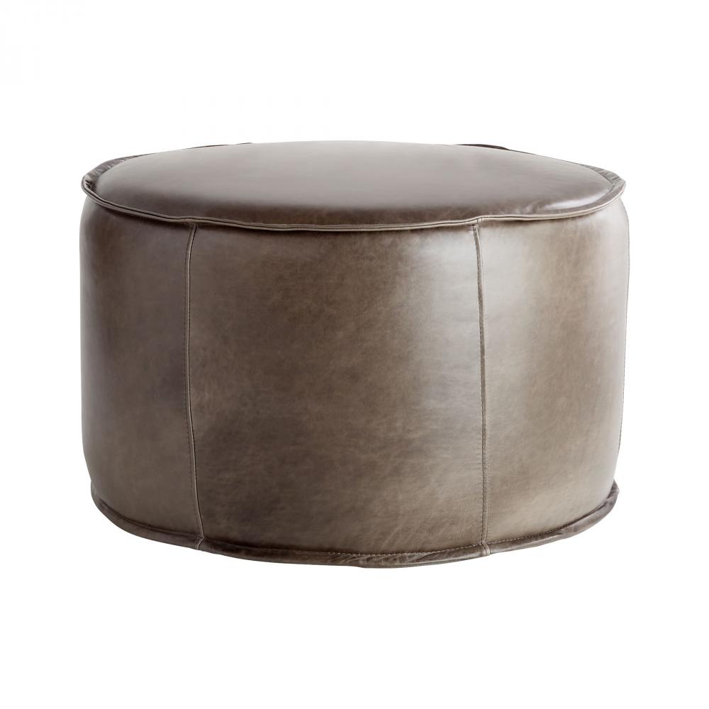 Lusso | Round Pouf - Grey