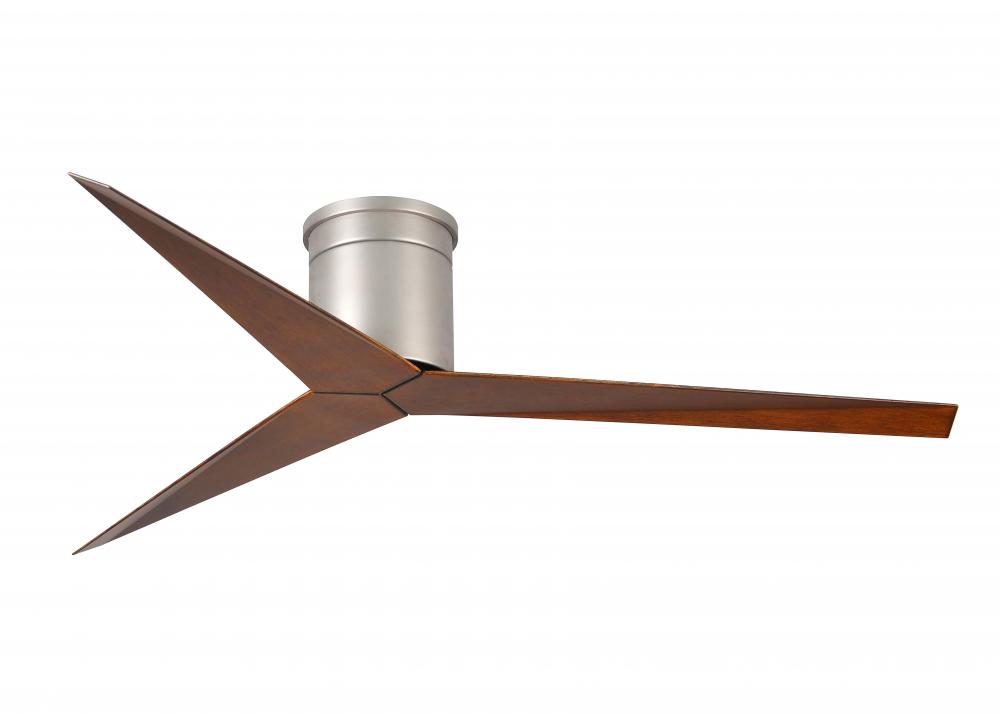 Eliza-H 3-blade ceiling mount paddle fan in Brushed Nickel finish with walnut ABS blades.