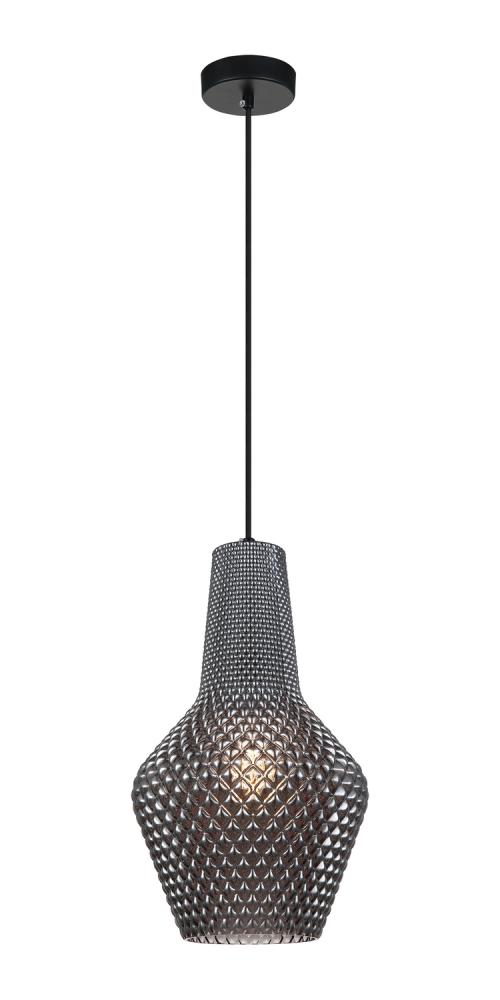 Quilted Gem Matte Black Pendant