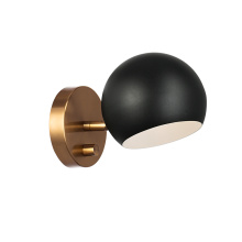 Matteo Lighting W31701MBAG - Orb Matte Black Wall Sconce