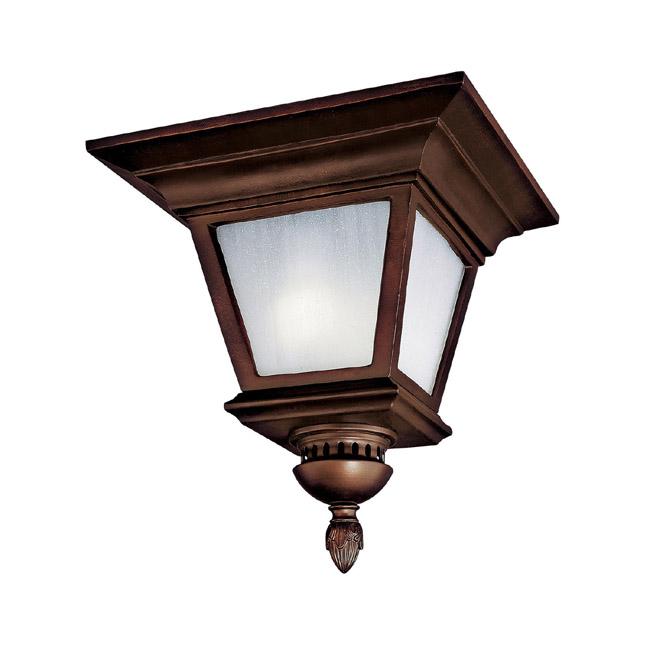 Two Light Burnished Bronze Outdoor Flush Mount