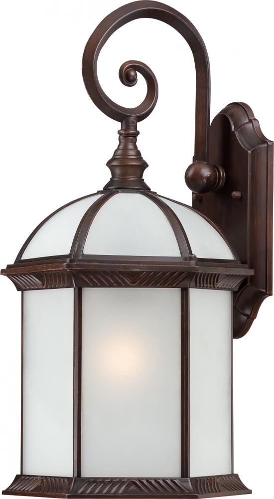 1-Light 19" Outdoor Wall Sconce in Rustic Bronze Finish with Frosted Beveled Glass and (1) 26W