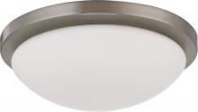 Nuvo 60/2941 - 1-Light Dome Flush Mount Lighting Fixture in Brushed Nickel Finish with White Glass and (1) 18W GU24