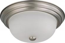 Nuvo 60/3312 - 2-Light Medium Flush Mount Ceiling Light in Brushed Nickel Finish with Frosted White Glass and (2)