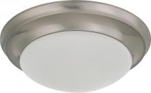 Nuvo 60/3314 - 1-Light Twist & Lock Dome Small Flush Mount Ceiling Light in Brushed Nickel Finish with Frosted