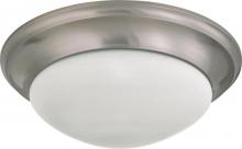 Nuvo 60/3316 - 3-Light Twist & Lock Dome Large Flush Mount Ceiling Light in Brushed Nickel Finish with Frosted