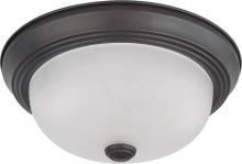 Nuvo 60/3335 - 2-Light 11" Flush Mount Ceiling Light in Mahogany Bronze Finish with Frosted White Glass and (2)