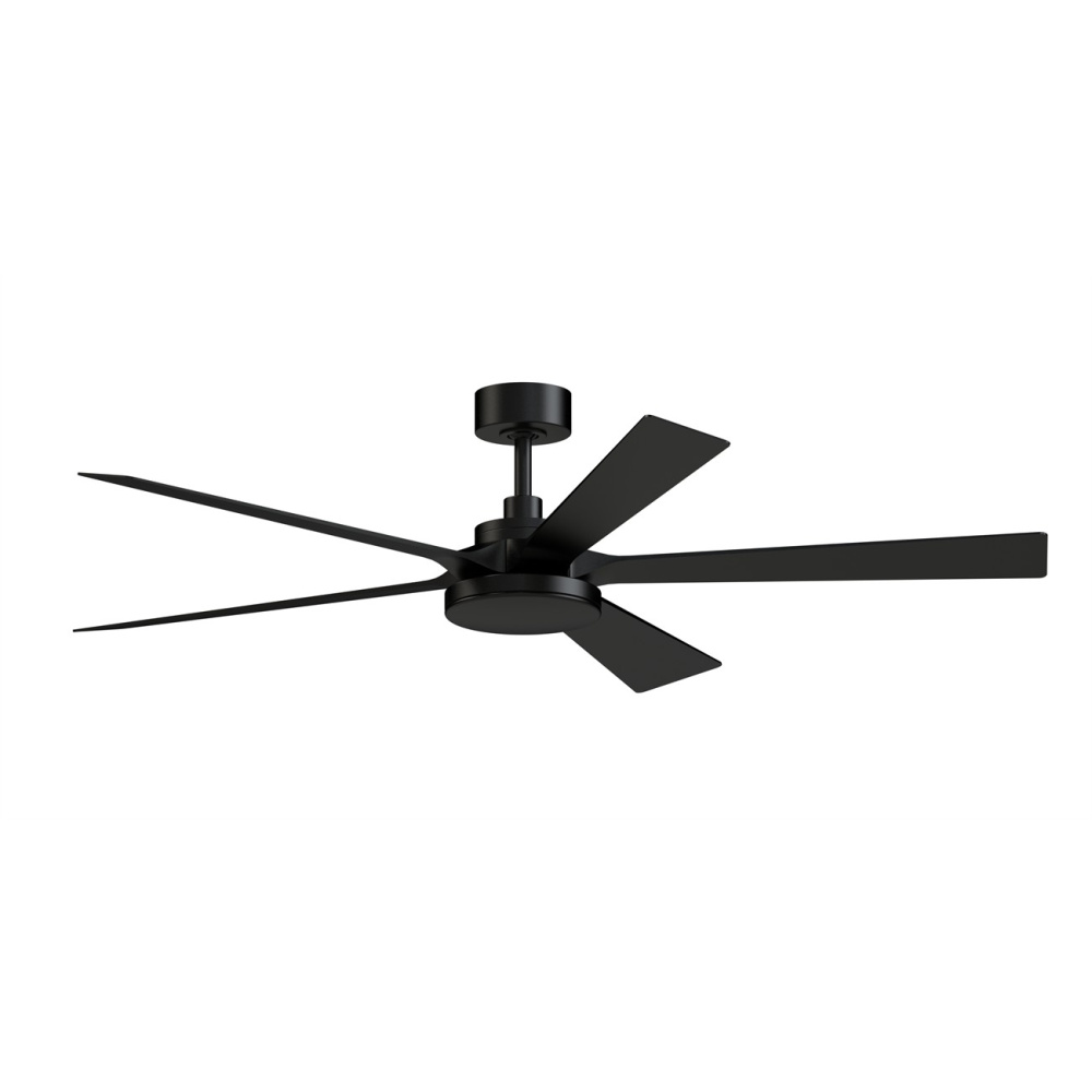 TorchAire 64 inch Indoor/Outdoor Ceiling Fan with LED CCT Select Light Kit - Black with Black blades